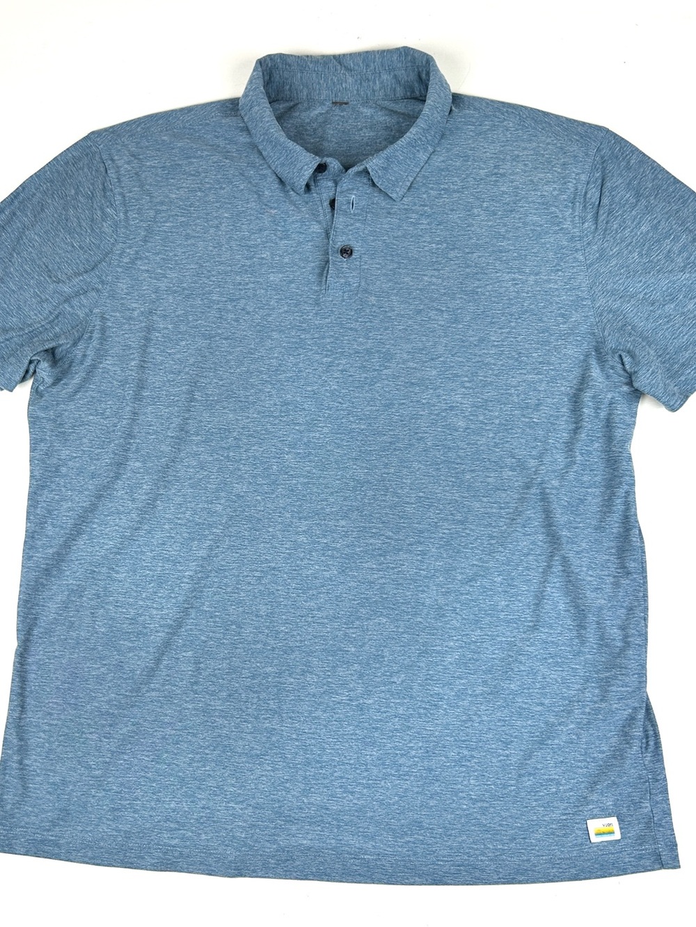 Vuori Strato Tech Polo Mens Medium Blue Stretch Short Sleeve Shirt